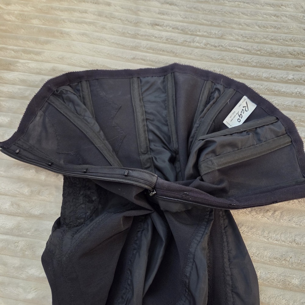 Rago 1294 Black Open Bottom Girdle Shapewear Size Large 30 Zipper Garter Straps - Picture 12 of 12